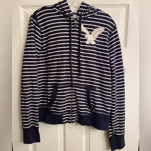 American Eagle Outfitters Zipped Hooded Jacket. Large Colors navy white
